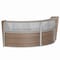 Linea Italia Reception Desk 49 in D X 46 in H, 10.3 ft W X Thermofused Laminate, Walnut, Clear ZUI316 - alternate 1